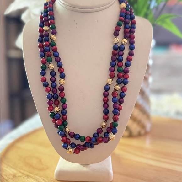 - TURQUIOSE AFRICAN MALA BECKLACE STATEMENT NECKLACE - Picture 3 of 13
